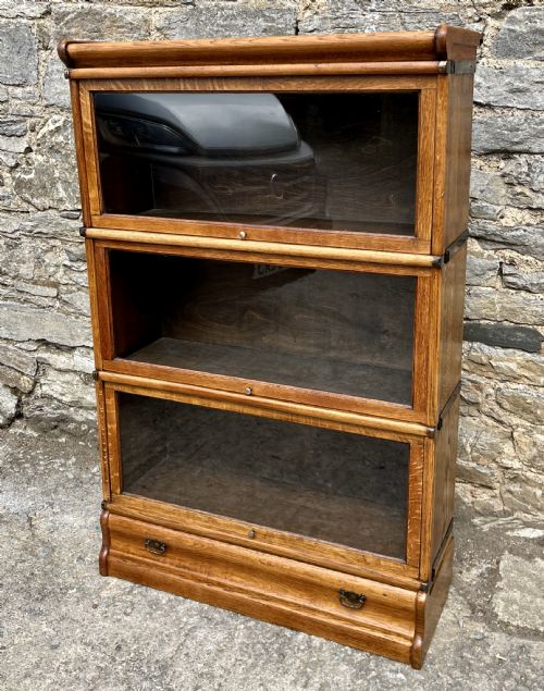 fig 2. Antique Globe Wernicke Oak Stacking Bookcase