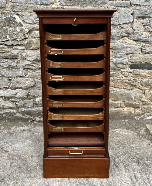 Antique Mahogany Tambour Filing Cabinet