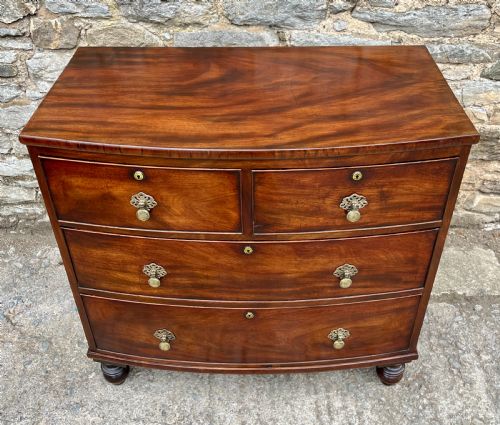 fig 1. Victorian Mahogany Bow Front Chest of Drawers