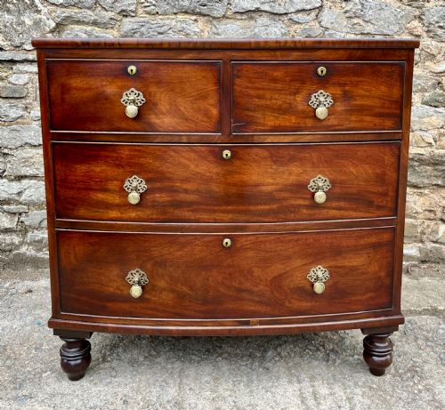 fig 2. Victorian Mahogany Bow Front Chest of Drawers