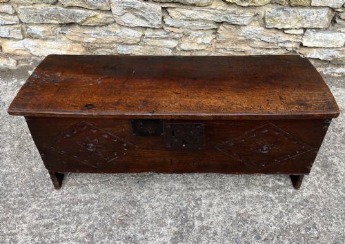 fig 1. 18th Century Planked Oak Coffer dated 1761