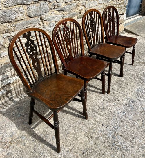 fig 1. Set of 4 Antique Wheelback Chairs