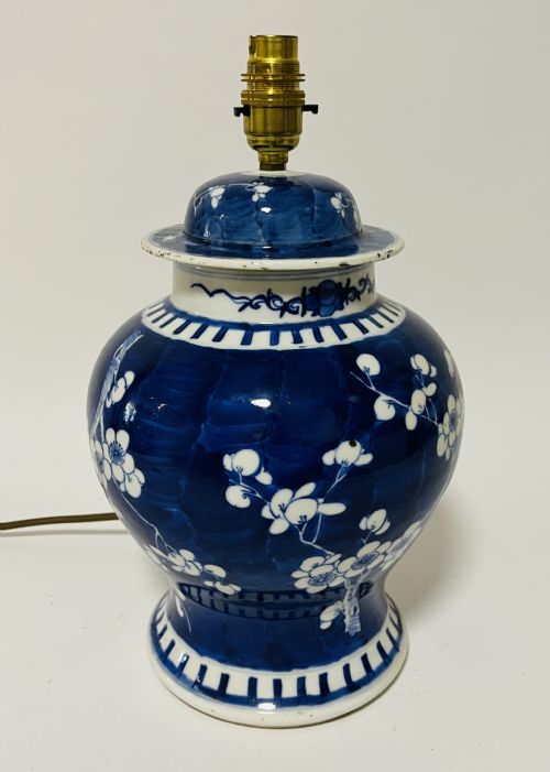 19th Century Chinese Prunus Vase Converted to a Lamp
