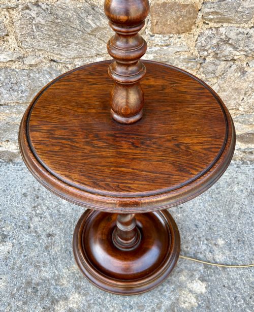 fig 1. Antique Oak Barley Twist Standard Lamp