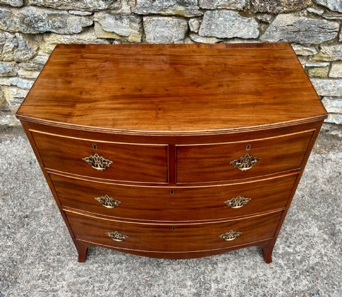 fig 1. Georgian Mahogany Bow Front Chest of Drawers
