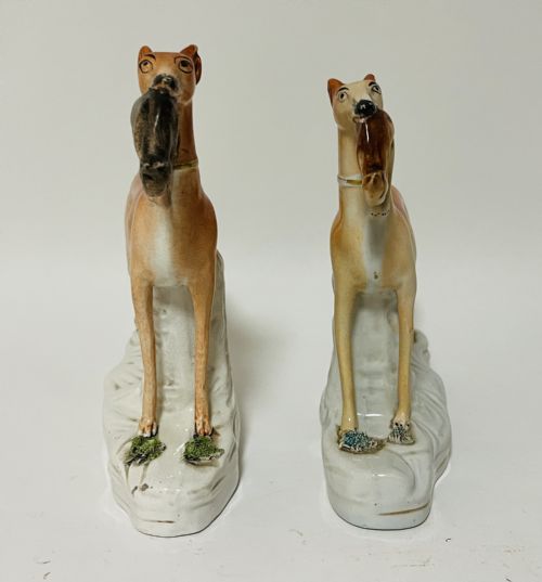 fig 1. Pair of Victorian Staffordshire Greyhounds