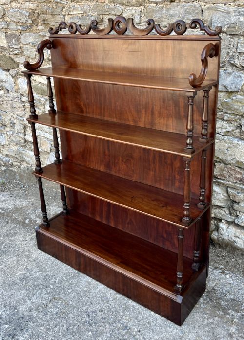 fig 1. Antique Mahogany Waterfall Bookcase