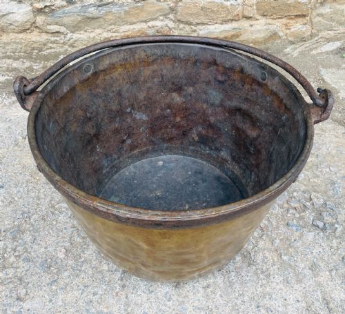 fig 2. Large Antique Brass Cauldron