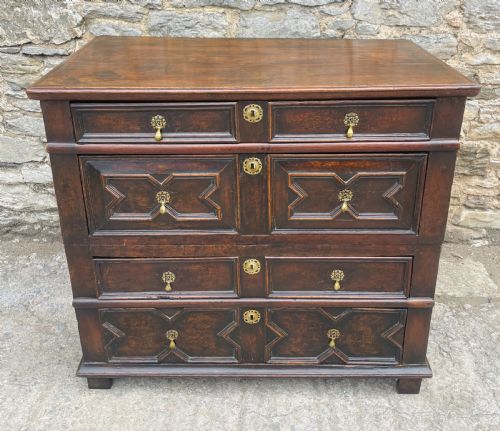 fig 1. 17th Century Oak Chest of Drawers
