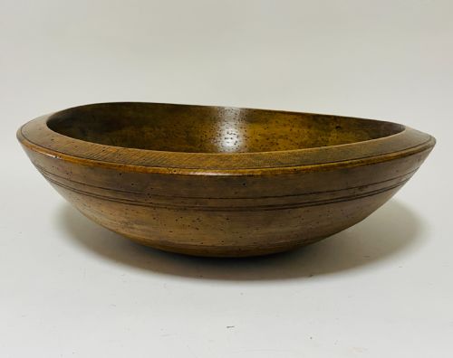 fig 1. Large Antique Sycamore Dairy Bowl