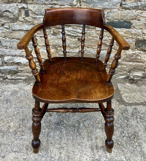 Antique Elm Captains Chair