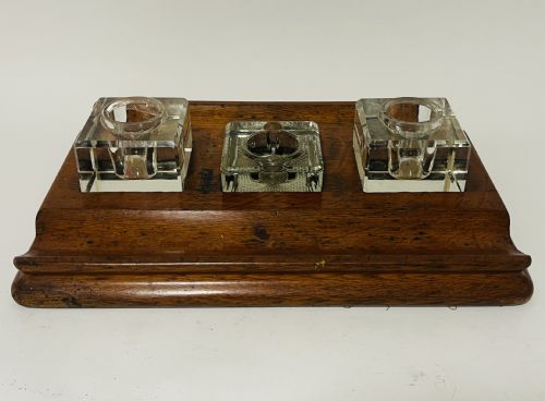 Large Edwardian Oak Desk Stand