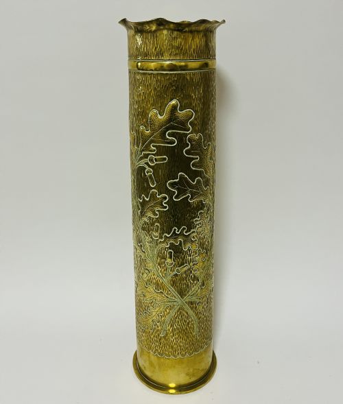 fig 1. Large Trench Art Shell Case Stick Stand