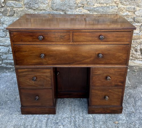 Victorian Mahogany Naval Two Part Kneehole Captains Desk
