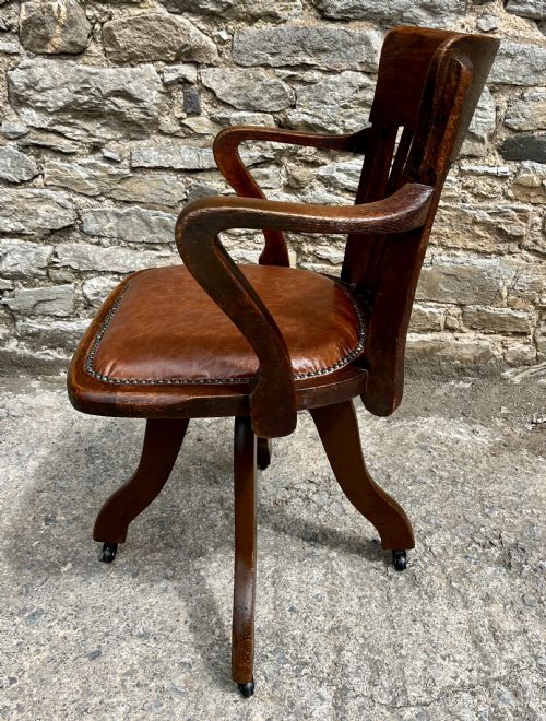 fig 2. Antique Oak Swivel Desk Chair