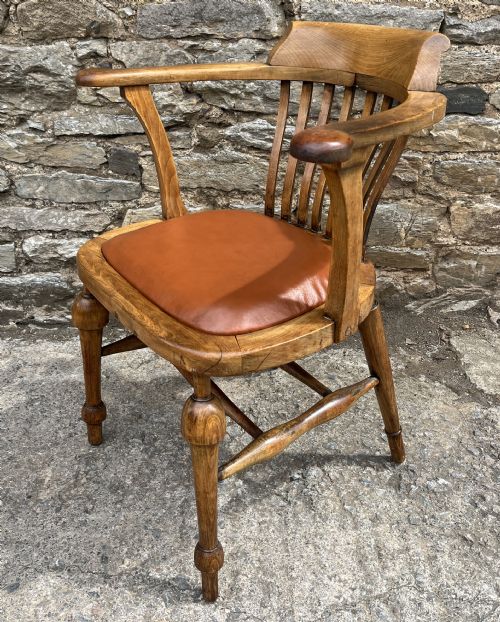 fig 1. Antique Oak Desk Chair