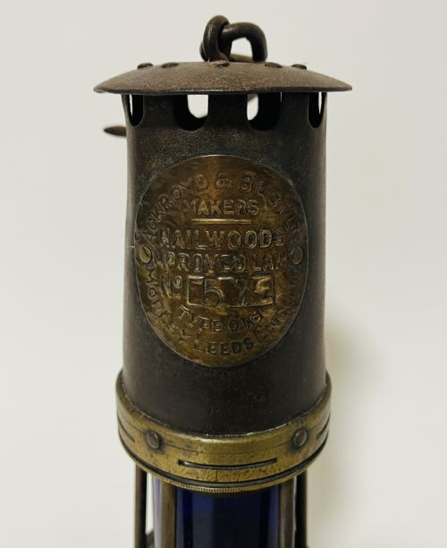 fig 1. WW2 ARP Miner's Lamp with Blue Glass