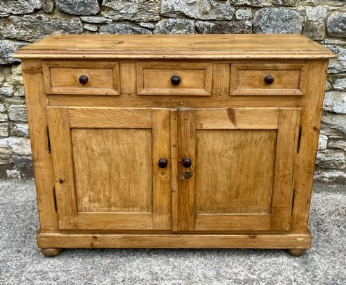 Large Antique Stripped Pine Sideboard