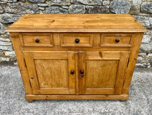 fig 1. Large Antique Stripped Pine Sideboard