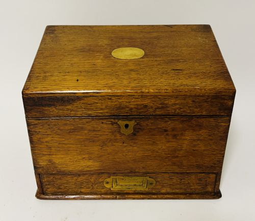 Antique Oak Stationery Box