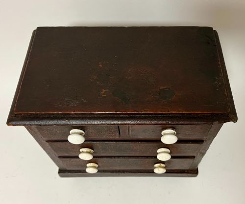 fig 1. Antique Miniature Apprentice Chest of Drawers
