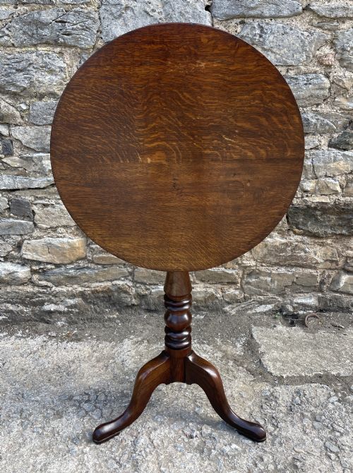 Georgian Oak Tilt Top Wine Table
