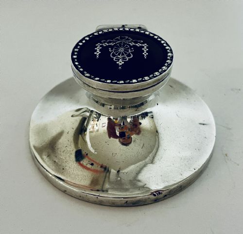 fig 1. Antique Silver and Tortoiseshell Inkwell