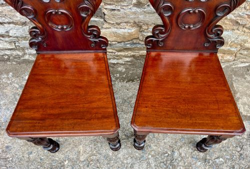 fig 2. Pair of Victorian Mahogany Hall Chairs