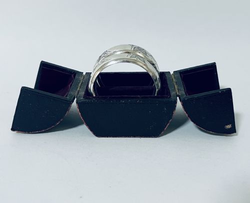fig 1. Pair of Victorian Silver Napkin Rings in Box