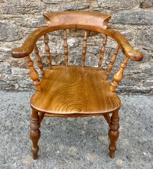 Antique Elm Captains Chair
