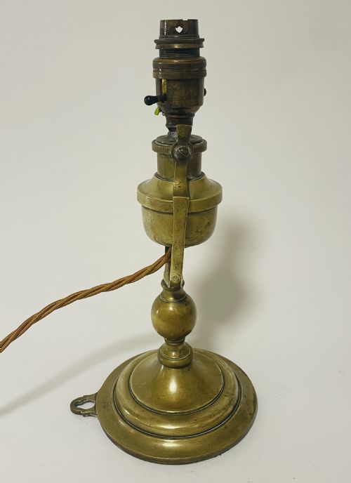 fig 1. Antique Brass Ship's Gimbal Lamp