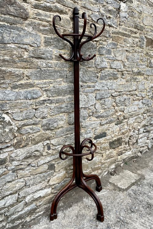 fig 1. Antique Bentwood Demi-Lune Hat and Coat Stand