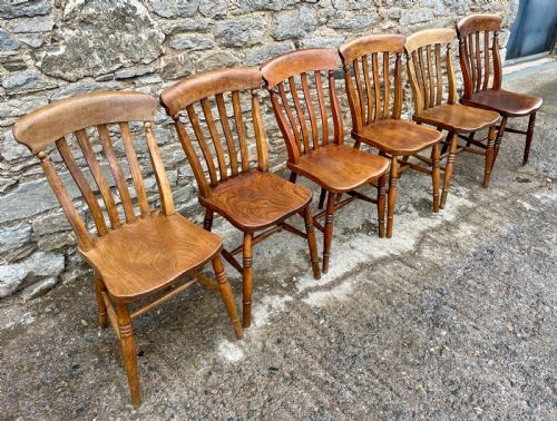 fig 2. Set of 6 Victorian Lathe Back Country Chairs