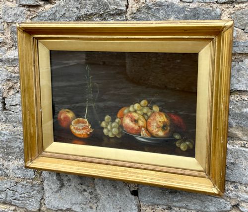fig 2. Victorian Oil on Canvas Still Life of Fruit