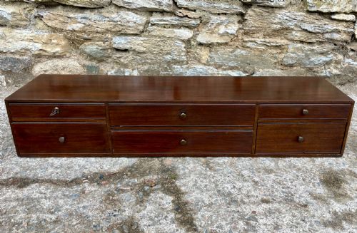 Antique Mahogany Bank of Drawers