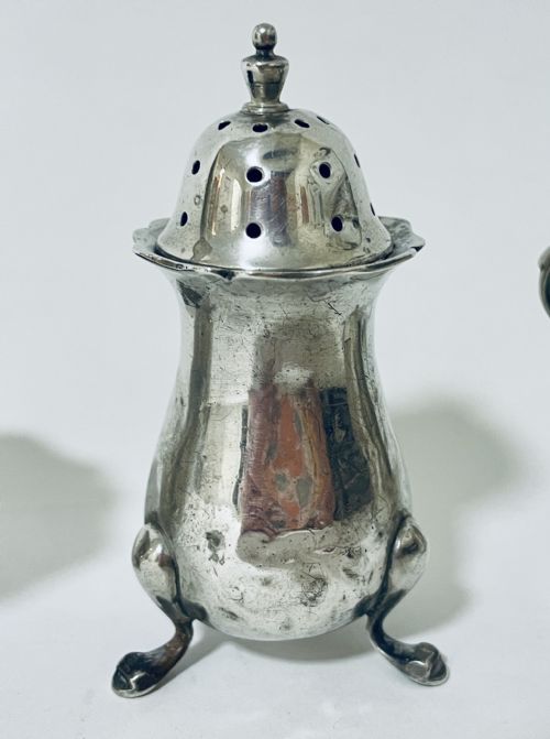 fig 2. Antique 3-Piece Silver Cruet Set
