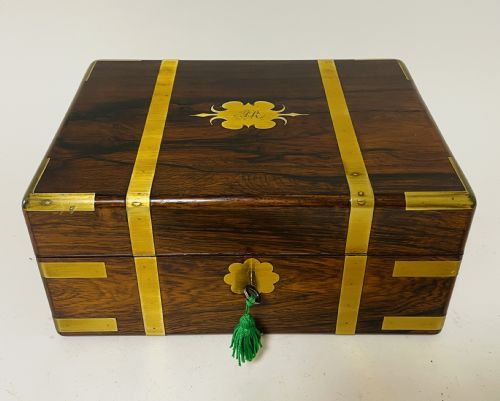 fig 1. Victorian Rosewood Silver Plated Vanity Box