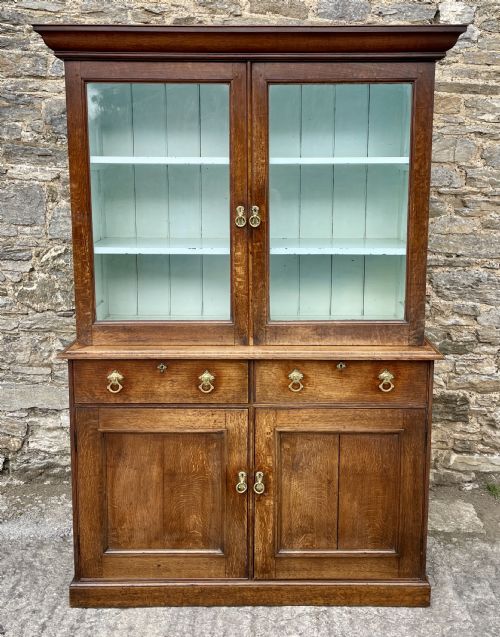 Victorian Oak Glazed Dresser