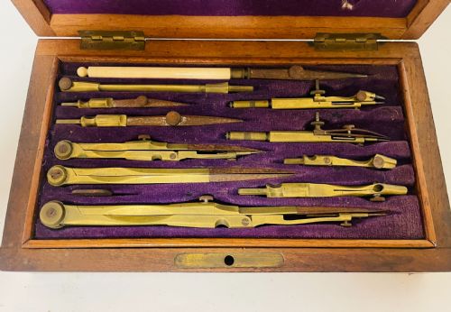 fig 1. Antique Technical Drawing Set