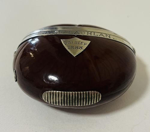 fig 2. Antique Silver Mounted Nut Vesta Case