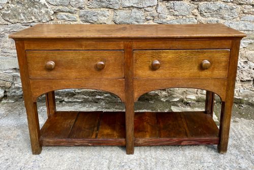 Antique Oak Potboard Dresser Base