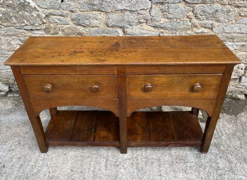 fig 1. Antique Oak Potboard Dresser Base