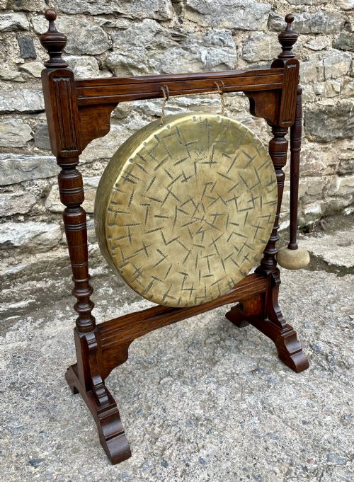 fig 1. Antique Oak Framed Dinner Gong