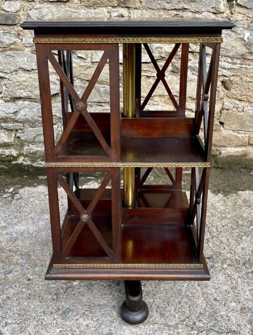 fig 1. Antique Mahogany Brass Mounted Revolving Bookcase