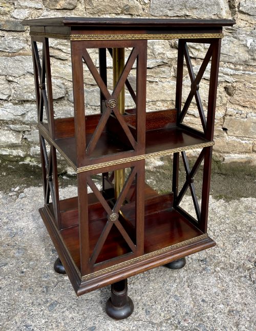 fig 2. Antique Mahogany Brass Mounted Revolving Bookcase