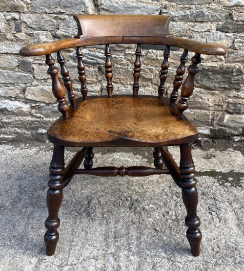 fig 1. Antique Elm Captains Chair