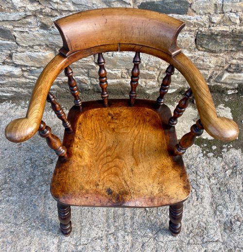 fig 2. Antique Elm Captains Chair