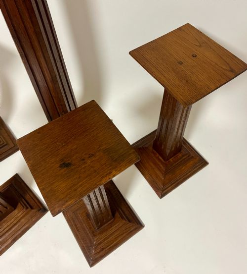 fig 2. Set of 5 Art Deco Oak Shop Display Stands