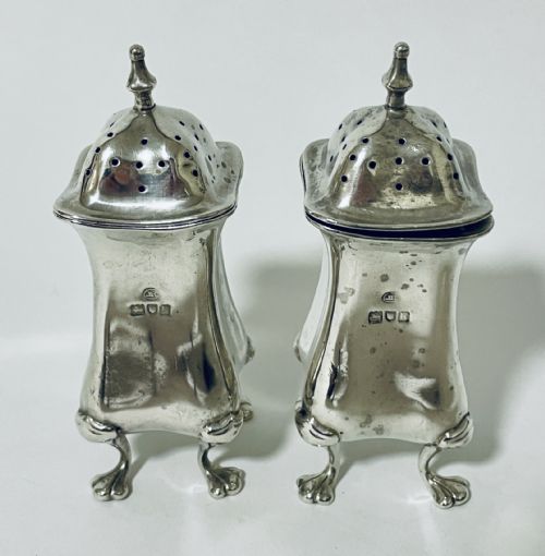 Pair of Antique Silver Pepperettes