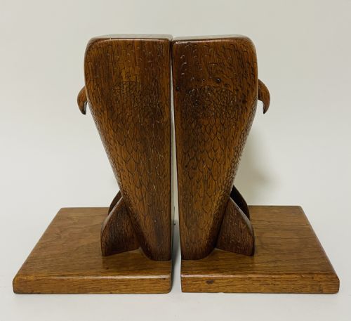 fig 1. Pair of Oak Owl Bookends